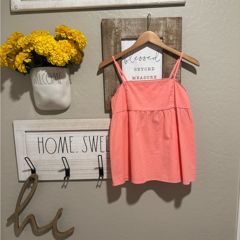 ABOUND
Cotton & Linen Babydoll Camisole In Coral Shell